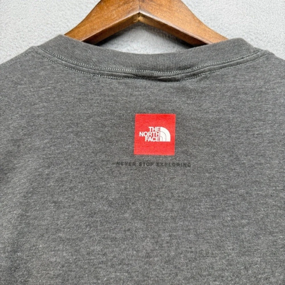 The North Face T-Shirt Graphic Mountain Retro Stripe Regular L Gray Short Sleeve